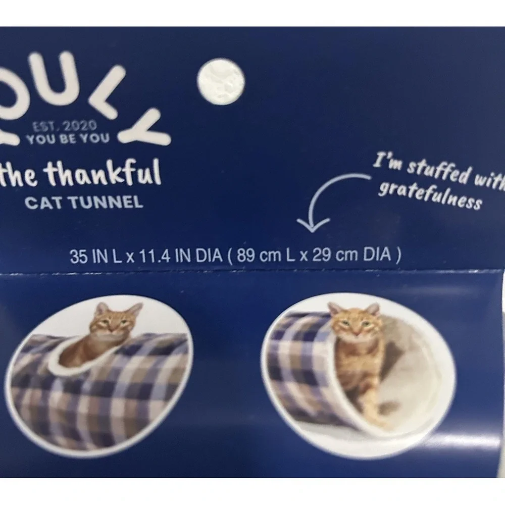 YOULY Plaid Cozy Cat Tunnel NEW